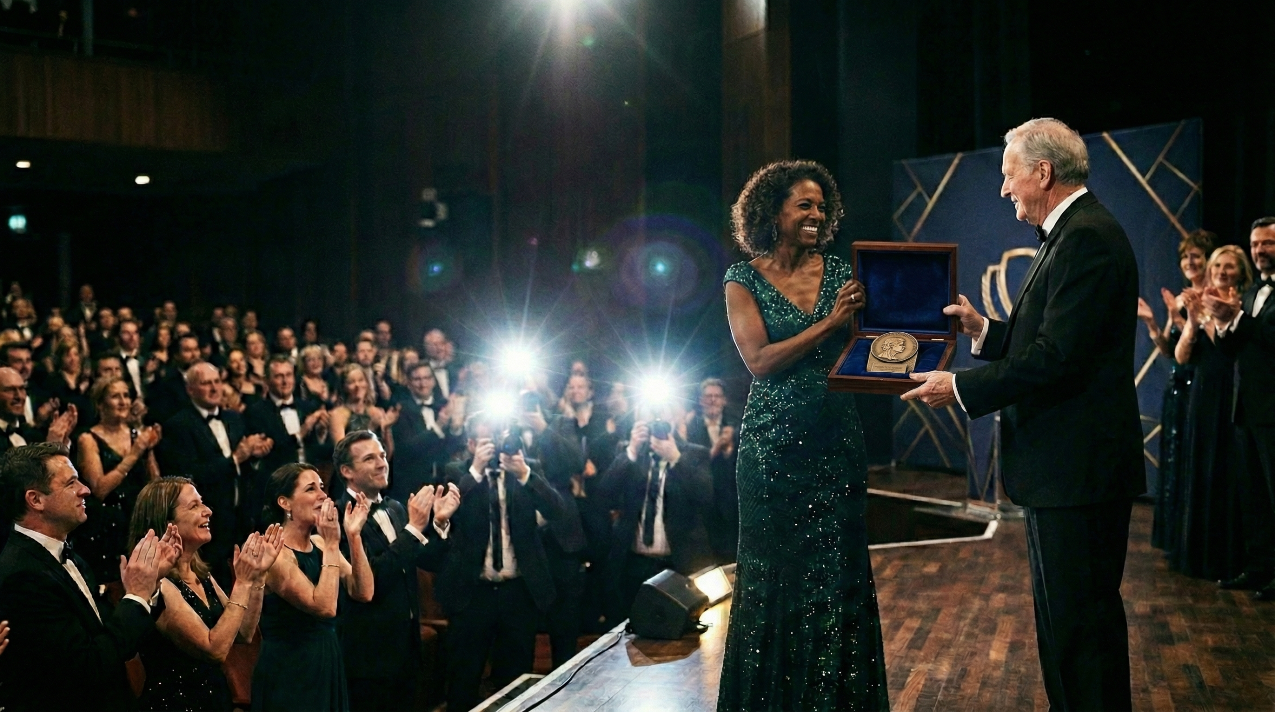 People reading newspapers on a city street reacting with shock.